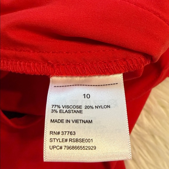 RAFAELLA Red Straight-Leg Pants size 10 brand new inseam 28” waist 32” elastic - Picture 8 of 10